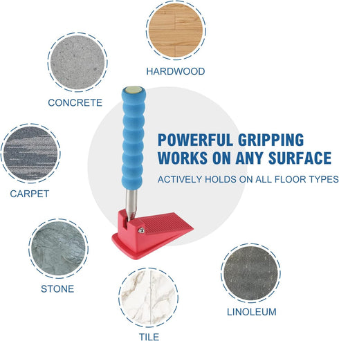 Long Handle Door Stopper Wedge - Heavy-Duty Adjustable Non-Slip Rubber Wedge for Fall Prevention