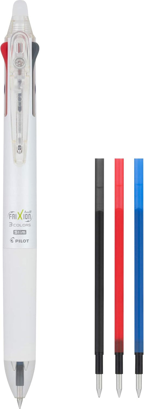 Pilot, FriXion Ball Multifunction Erasable, Refillable (Included), Retractable Gel Pen, Extra Fine Point 0.5 mm, White Barrel, Single Pen, Black, Blue & Red by Pilot