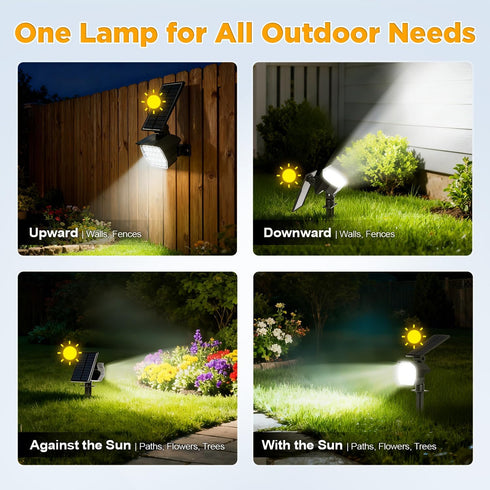 Generic 23 2 Pack 20Hrs, 3 LED Solar Spot Lights Outdoor Waterproof, Solar Lights UP to Brightness Levels Spotlight