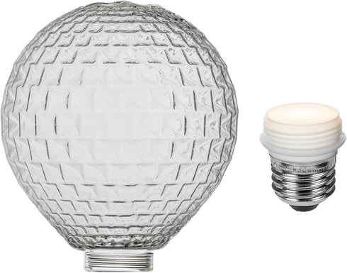 Festive Living 5" G125 Bulb 2700K 3 E26 IP54 Celeste Glow LED Glass Globe for Pendants and Patio Strings, Warm White