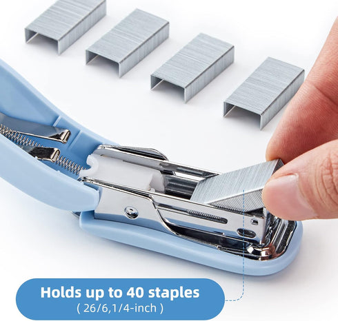 Desk Stapler Office Staplers, 20-50 Sheets Capacity with Staples and Staple Remover Set (Blue, 20 Sheet)