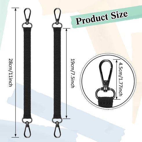Electrical Tape Holder Strap Tape Measure Holder for Belt Tape Thong with Snap Hooks Polyester Electrical Tape Holder Chain Electrical Tape Strap for Pouch Bag Tool Box Construction, Black by Zhehao