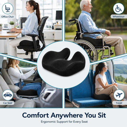 Tailbone CXC Memory Foam Seat Cushions for Office Chair Pressure Relief Seat Cushion for Desk Chair, Car, Wheelchair