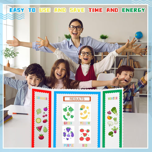 Henoyso 116 Sheets Science Fair Board Supplies with 20 Printable Presentation Subtitles and 80 Scalloped Bulletin