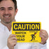 SmartSign Caution - Watch Your Head Sign | 7" x 10" Plastic, Model S2-0530-PL-10