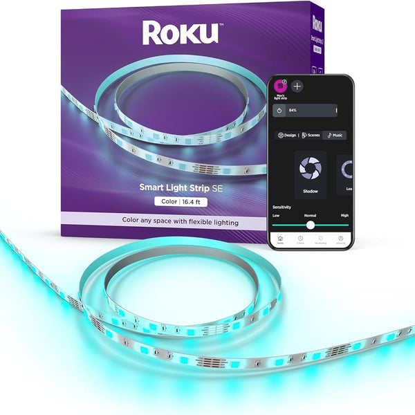 Roku Smart LED Light Strip, 16.4ft - Color Options with Adjustable Brightness
