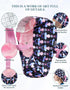 Scrub Caps Women Satin Lined Ponytail, Pacifier Love Black Adjustable Scrub Hats Women with Buttons and Sweatbands