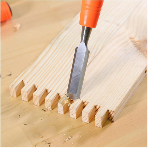 Buck Brothers 3-Piece Wood Chisel Set with Acetate Handles, 1/2 Inch, 3/4 Inch, 1 Inch