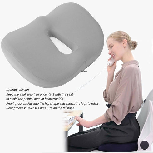 Nurnesy Memory Foam Seat Cushion Ideal for Office or Gardening Chair Promotes Beautiful Butt Breathable Hollow Design