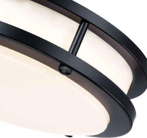 7.5 Inch 7.5 2700K/3000K/3500K/4000K/5000K 12W Round Black Ceiling Light Fixture for Living Room - Black LED Flush