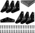 CMLY Black 8Pcs 66mm Triangle Shelf Brackets - Corner Desk Connectors for Wood,