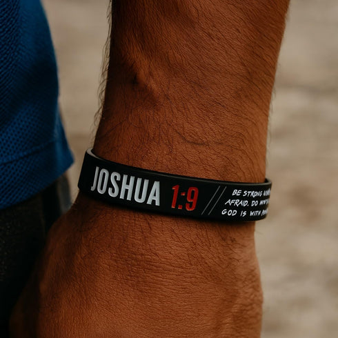 Ezekiel Gift Co. Christian Wristbands for Guys (6-Pack) - John 3:16, Romans 12:2, Joshua 1:9 - Religious Bible Gifts
