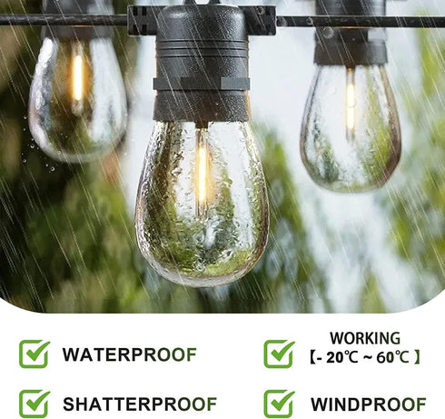 Jslinter 30-Pack LED String Light Bulbs Replacement, 1W E26 Vintage Bulbs, 2200K Warm White, Indoor/Outdoor