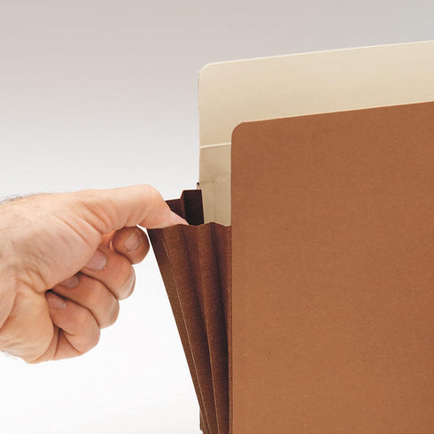 File Pocket, Straight-Cut Tab, 3-1/2" Expansion, Legal Size Smead, Redrope, 10 per Box (74264)