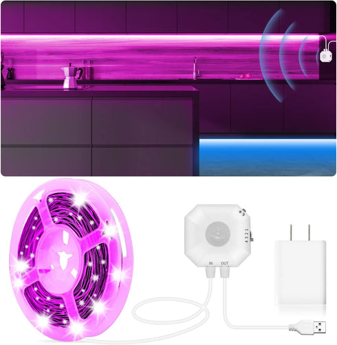 MATICOD Motion Sensor Lights Indoor Under Bed RGB LED Light Strip With