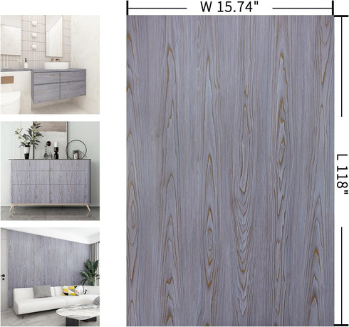 Purple Wood Contact Paper, Peel and Stick Removable Wallpaper for Cabinets and Kitchen Countertop 15.7"x118"
