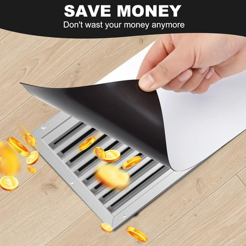 Magnetic Vent Covers, 4 Pack 8" x 15.5" Strong AC Vent Covers for Home Wall, Floor, Ceiling, and RV HVAC Vents