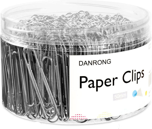 Silver Jumbo Paper Clips, 270pcs, 2 Inch (50 mm) Large Paperclips for Office and Personal Use