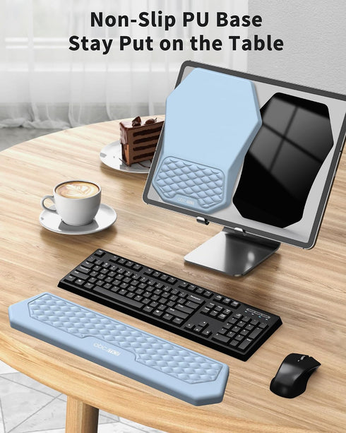 abc.mat Set, Ergonomic Mouse Pad and Keyboard Wrist Rest Support Massage Design Mousepad for Carpal Tunnel Pain Relief