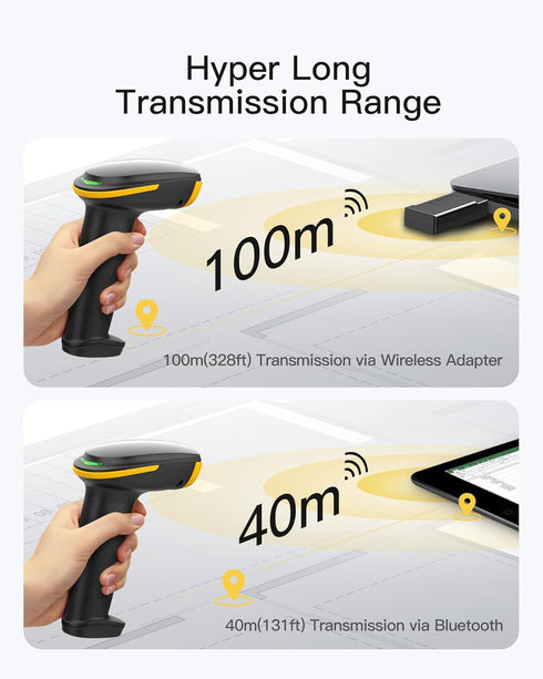 Inateck 2D 2D 2600mAh BCST-35 Barcode Scanner with Intelligent Stand, Wireless QR Code Scanner, Handheld Scanner
