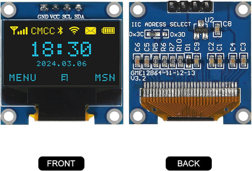 AITRIP 5PCS 0.96 Inch OLED Display Screen Module Compact Self-Luminous Mini Screens for Arduino Projects(Blue