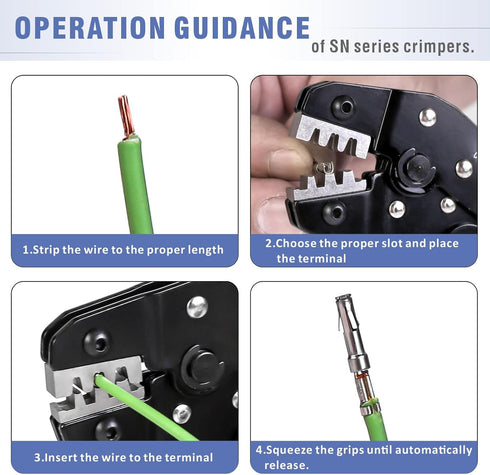 SN-2549 Ratcheting Crimping Tool 0.08-1.0 mm 18-28AWG for PH2.0/XH2.54/2.54/2.8/3.0/3.96/4.8/KF2510