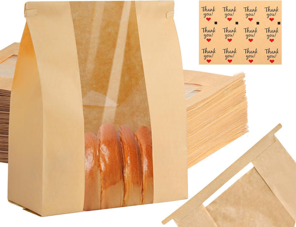 woric 60 Pack Paper Bread Bags for Homemade Bread 14" X 8.3"