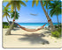 Custom Gaming Mouse Pad Design, Tropical Beach with Hammock Hanging from Palm Trees