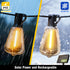 ST38 Bulbs, (66FT) Solar String Lights Outdoor Waterproof with Remote & Timer, LED Shatterproof USB & Solar Powered
