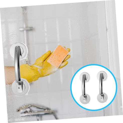 2 POPETPOP Pcs Suction Cup Door Handles for Seniors Portable Plastic Grab Bars for Glass Shower ADA Compliant
