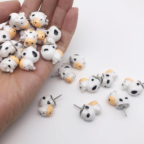 Pack of 20 Cute Cow Decorative Push Pins, Animal Thumbtacks for Photo Wall and Office Board