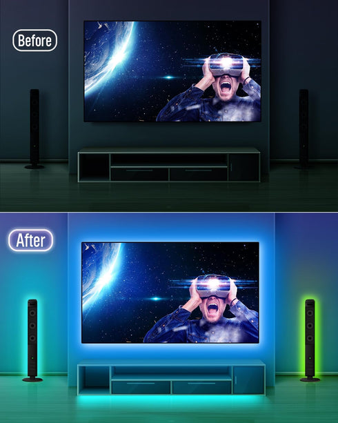 LED Lights for TV Backlight, 13.1ft USB RGB TV Light Strip for 40-65 inch TV, Color Changing with Remote Music Sync