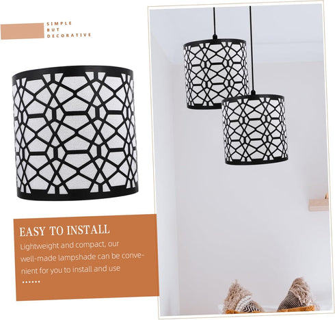 Hollow Pattern Iron Art Lamp Shade Modern Table Light Cover for Bedroom and Office Decorative Floor and Hanging