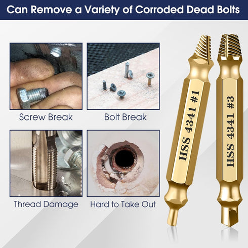 Damaged Screw Extractor Kit, 6PC HSS Drill Bit Set for Stripped Screws, Broken Bolt Extractor Remover for DIY Hand Tools