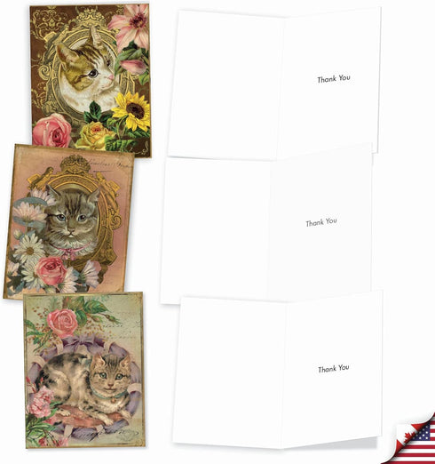 The Best Card Company 10 Assorted Thank You Notecards Box Set, 4 x 5.12 Inch with Envelopes