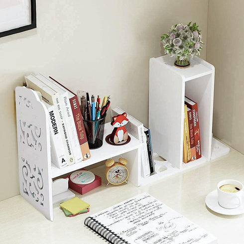 YGYQZ Small Bookshelf for Desktop Storage, Mini Cute Office Desk Shelves for Women and Kids