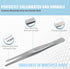 6" (15.24 cm), Precision Blunt Serrated Tips Stainless Steel Thumb Forceps Tweezers Comfortable Ridged Handle