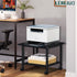 Lerliuo 2-Tier Under Desk Printer Stand, Industrial Mobile Printer Table with Storage Shelf and Steel Frame, Rolling