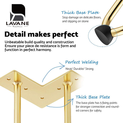 La Vane 4 inch (4-Pack), 10cm Hairpin Table Legs Mid-Century Modern Metal Furniture Legs for Coffee Table, Desk