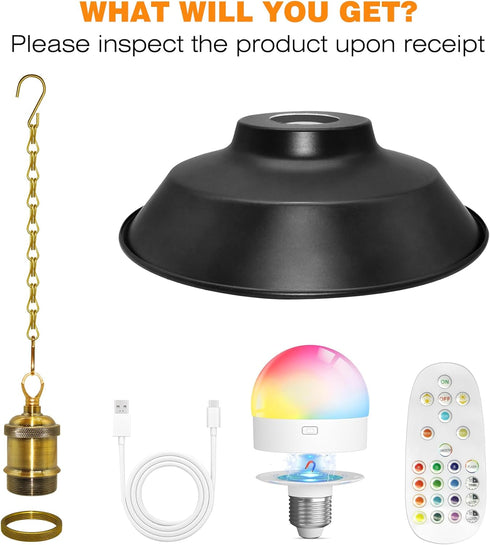 Puanticn 100 cm 23x7cm Portable Battery Operated Pendant Light, Rechargeable Pendant Lamp with Remote, Removable Black