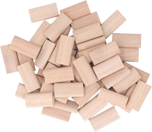 50Pcs Wood Stopper Beech Insertion Dowel Block for Woodworking Furniture Splicing Tool, 6x20x40MM