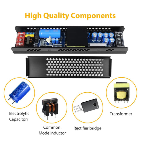 YASIZESOU 12V 200W 12 16.66A 110V 12V 100V-250V Ultra Thin Power Supply, Volt Switching Power Supply, AC to DC