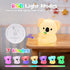 Greprety 3-Level Koala Night Light Squishy Silicone Nursery Breastfeeding Nightlight with Timer Warm White & RGB Color