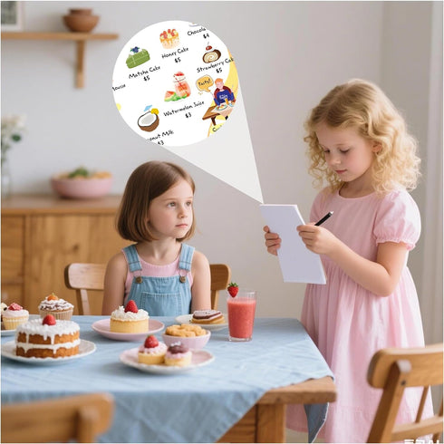 Pack 6 Pack 4 6 Inch Well Tile Playtime Notepads Variety Imaginative Roleplay Writing Pads with Restaurant Order Forms