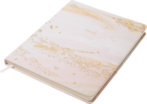 Eccolo Large Lined Journal Notebook - Hardbound Cover, 256 Ruled Pages, Desk Size for Work or School (Pink, 8x10)