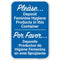 Please Deposit Feminine Hygiene Products in This Container Bilingual Sign, 12x18 Inches,