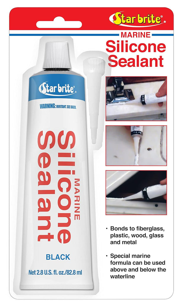 STAR BRITE Silicone Sealant, Black, 2.8 OZ