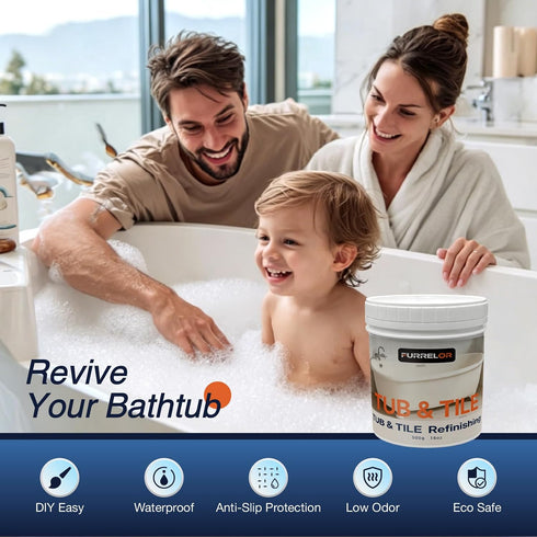 16oz 10pcs 25-30sq.ft Tub and Tile Refinishing Kit, Tub Paint with Tools, Tile Paint Kit Shower Bathtub Paint Water