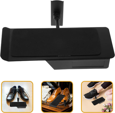 ARTIBETTER Wall Mounted Metal Shoe Rack Adjustable Display Shelf Anti-slip Support, Black Retail Sneaker Organizer