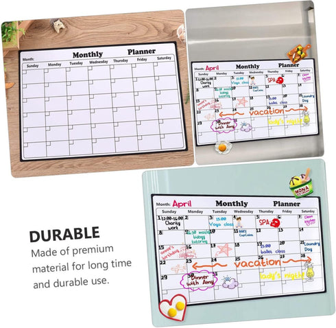 NUOBESTY Magnetic Whiteboard Message Board, Rewritable Poster Board, Magnetic Dry Erase Calendar for Fridge